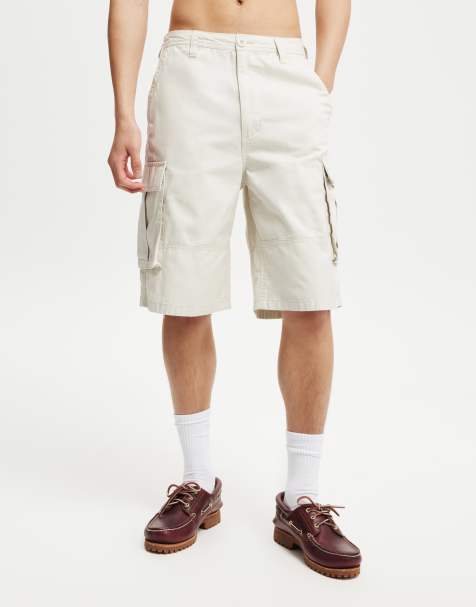 Cotton:On Baggy cargo short in stone twill - view 1