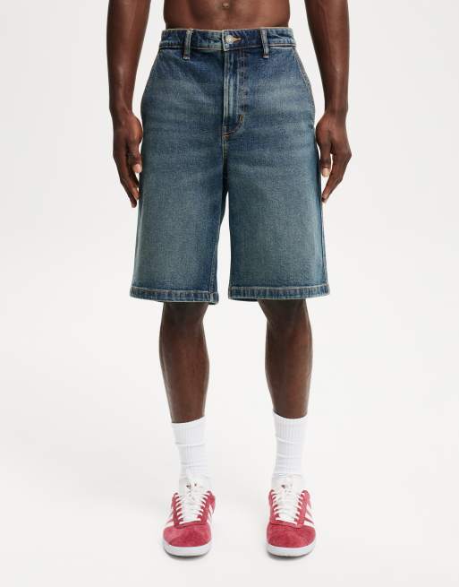Cotton:On Baggy denim short in blue