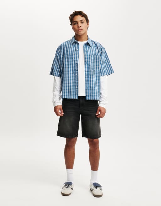 Cotton:On Baggy denim short in revolve black
