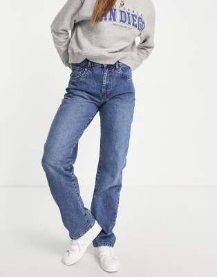 Cotton:On baggy straight jean in dark wash blue