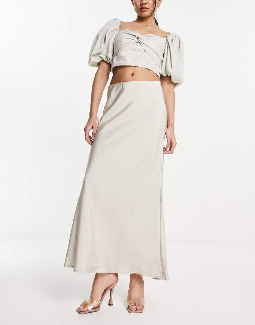 Cotton:On - Beige maxinederdel i satin, 4 af 4