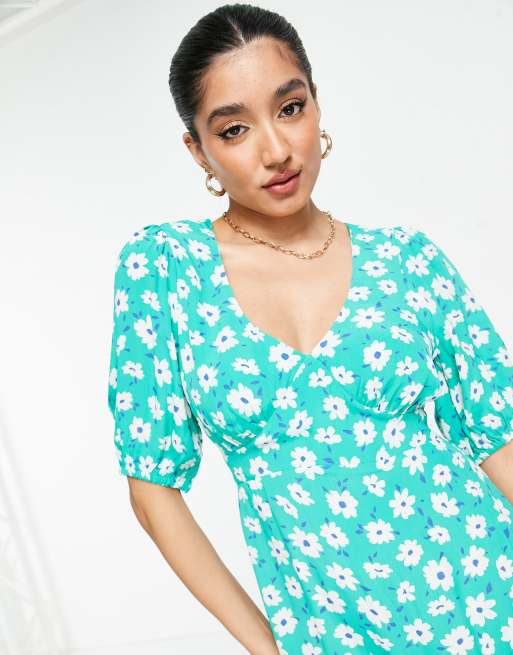 Cotton:On – Bella – Grön, blommig midiklänning , 4 av 4
