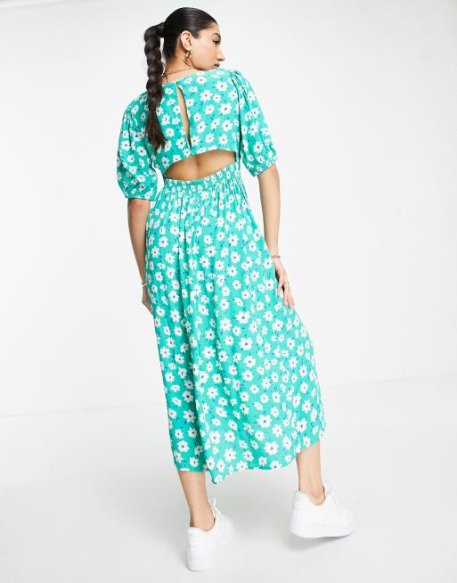 Cotton:On - Bella - Robe mi-longue - Vert fleuri , 2 de 4