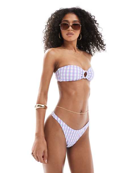 Cotton:On bikini set in blue sky gingham - view 1