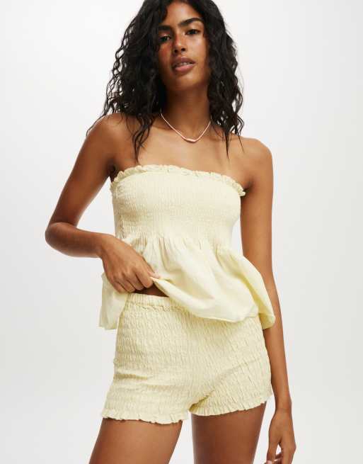 Cotton:On Billie shirred tube top in yellow