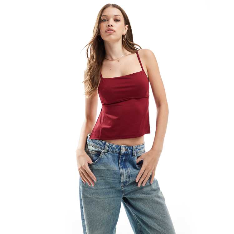 Cotton:On Blair open back cami in burgundy | ASOS