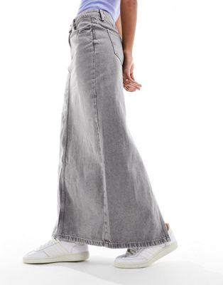 Cotton:On Blake Denim Maxi Skirt in ash grey