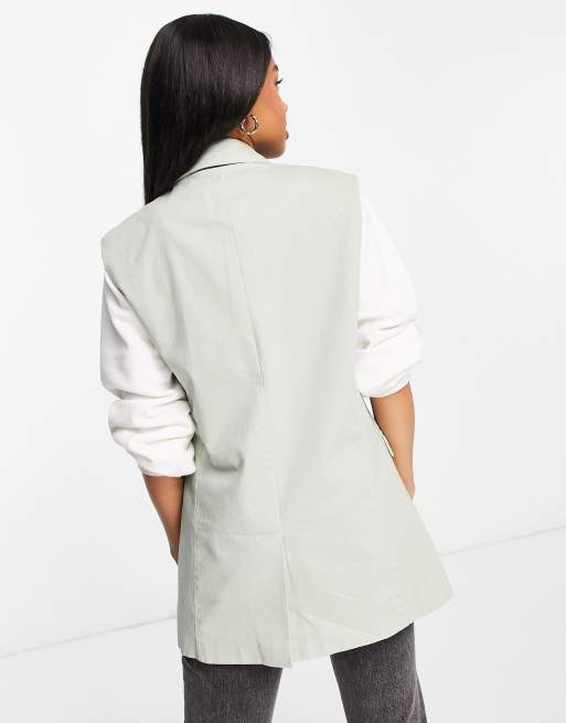 Cotton:On - Blazer-top med forede skuldre i salviegrøn, 2 af 4