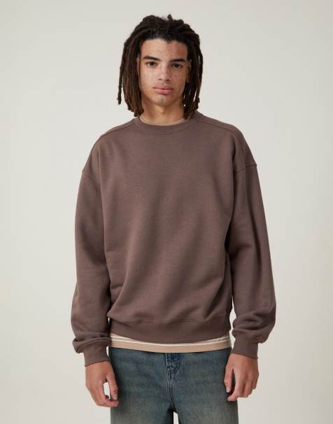 Cotton:On Box fit crew sweater in brown - view 1