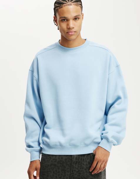 Cotton:On Box fit crew sweater in pearl blue - view 1