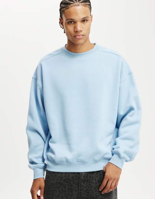 Cotton:On Box fit crew sweater in pearl blue