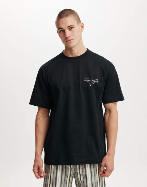 Cotton:On Box fit easy t-shirt in black/maiden ensemble - view 1