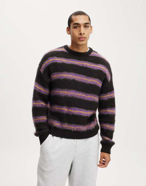 Cotton:On Box fit fuzzy crew knit in black - view 1