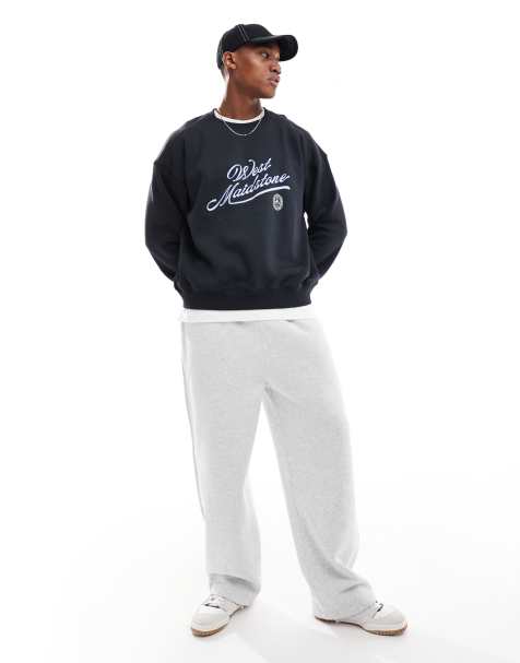 Cotton:On Box fit graphic crew sweater in black - view 1