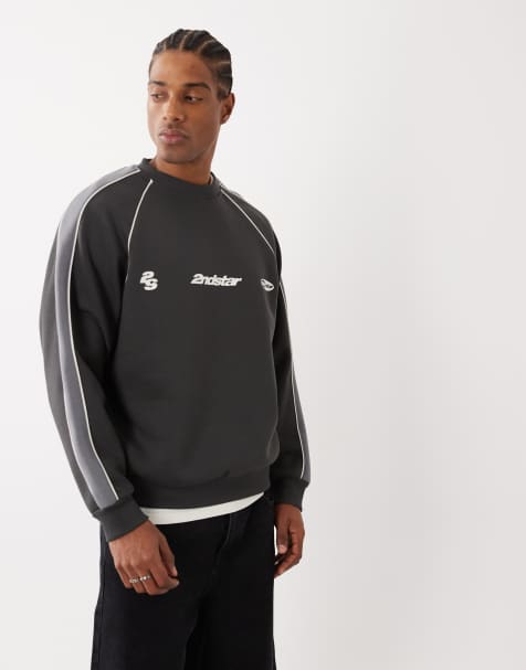 CottonOn box fit graphic crew sweatshirt in faded slate - view 1