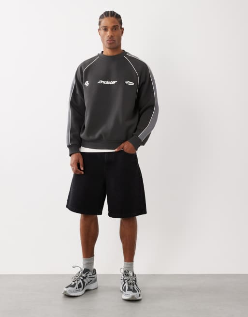 CottonOn box fit graphic crew sweatshirt in faded slate, 2 of 5