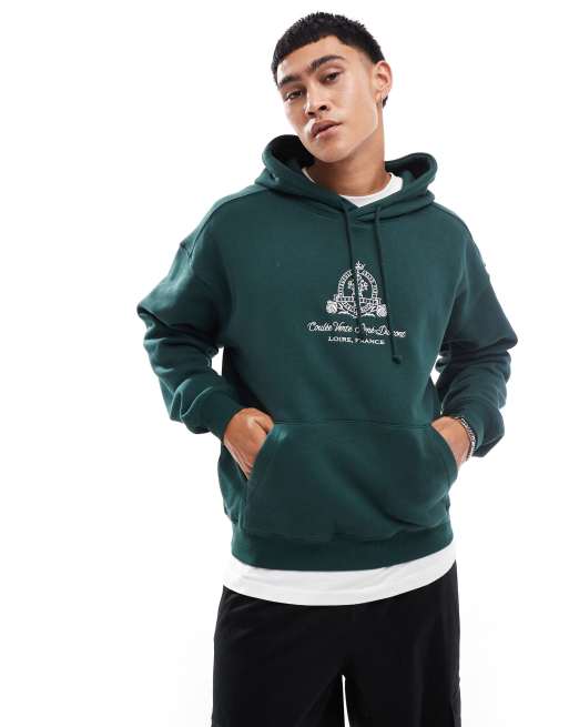 Cotton:On Box fit graphic hoodie in green, 2 of 4