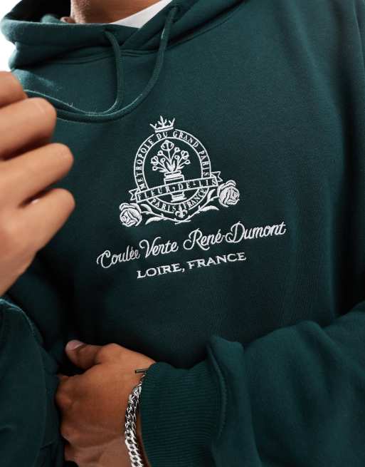 Cotton:On Box fit graphic hoodie in green, 3 of 4
