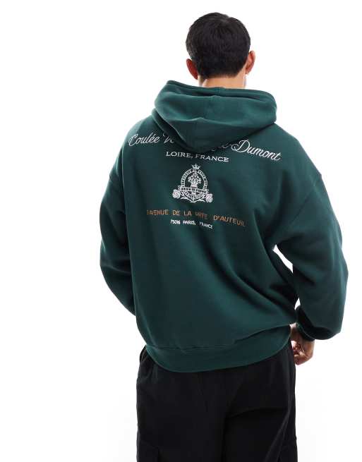 Cotton:On Box fit graphic hoodie in green, 4 of 4