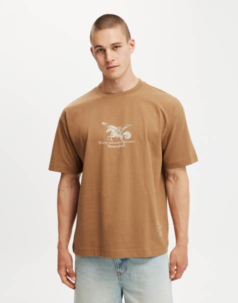 Cotton:On Box fit graphic t-shirt in brown - view 1