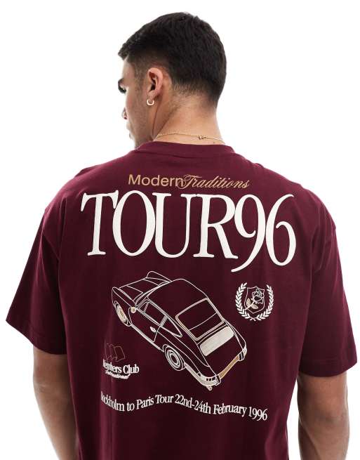 Cotton:On Box fit graphic t-shirt in burgundy