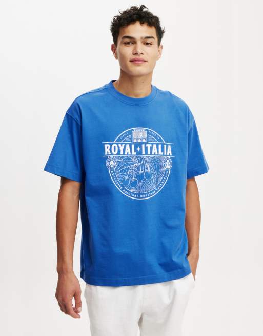 Cotton:On Box fit graphic t-shirt in indigo/new york apple