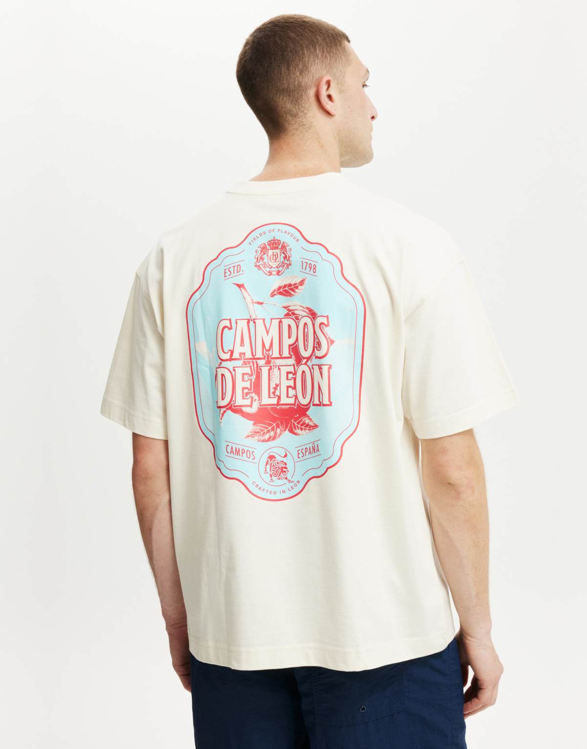 Cotton:On Box fit graphic t-shirt in khaki
