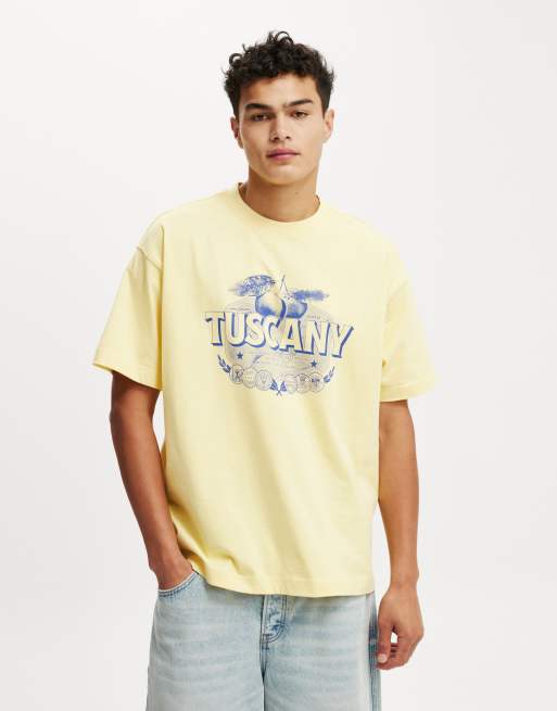 Cotton:On Box fit graphic t-shirt in yellow