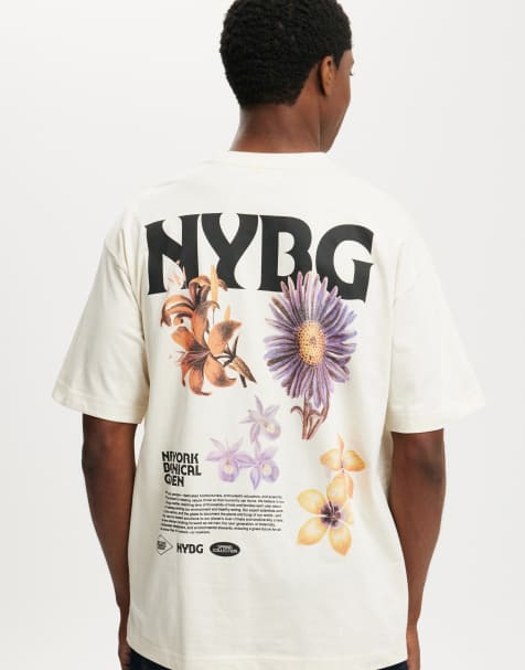 Cotton:On Box fit new york license t-shirt in nybg cream puff/nybg - flowers - view 1