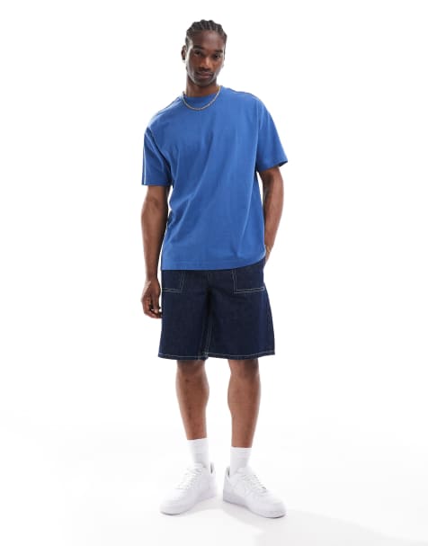Cotton:On Box fit plain t-shirt in blue - view 1