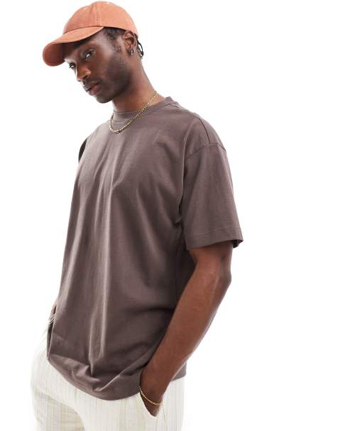 Cotton:On Box fit plain t-shirt in brown - view 1