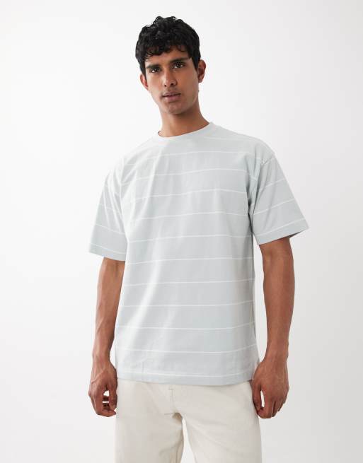 CottonOn box fit T-shirt in blue vintage stripe