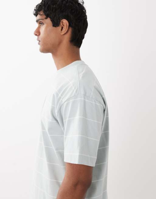 CottonOn box fit T-shirt in blue vintage stripe, 4 of 5