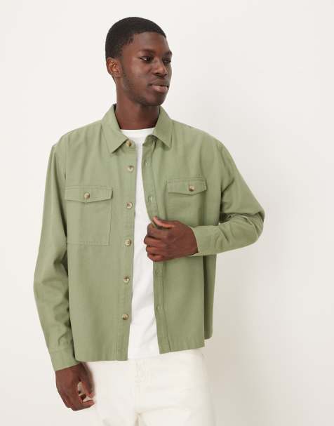 Cotton:On Boxy overshirt in green - view 1