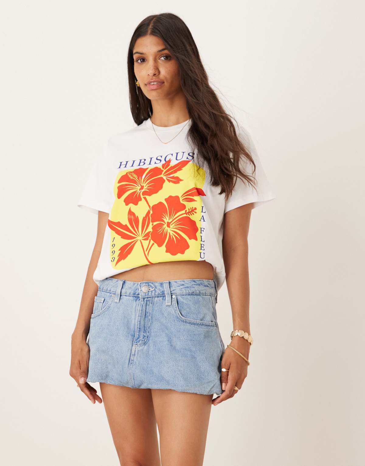 Cotton:On Bubble denim skirt in sports blue