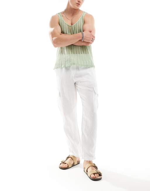Cotton:On Cargo linen pant in white