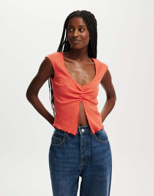 Cotton:On Chelsea open front top in red