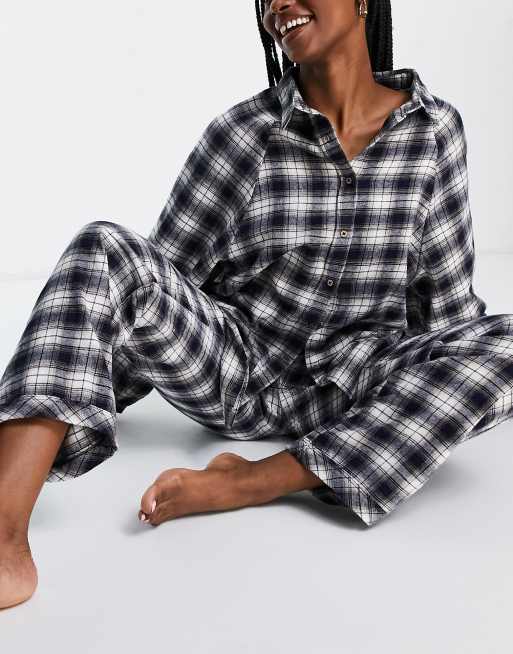 Cotton:On - Chemise d'ensemble pyjama à carreaux - Bleu marine, 4 de 4