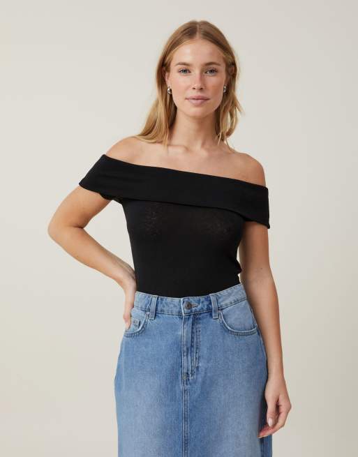 Cotton:On Chloe off the shoulder top in black
