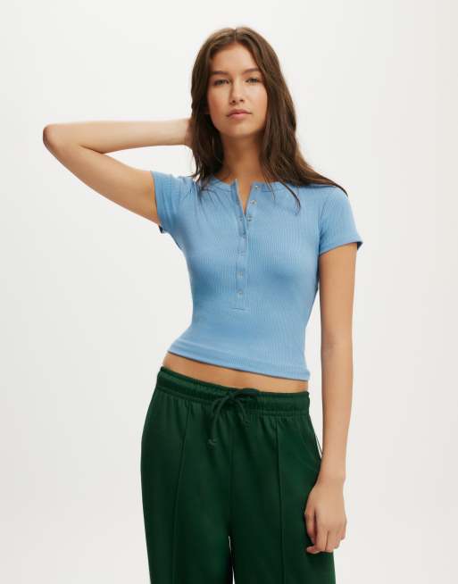 Cotton:On Christy henley tee in blue