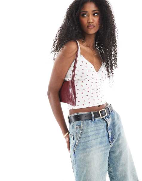 Cotton:On Clare lace trim tank in white - view 1