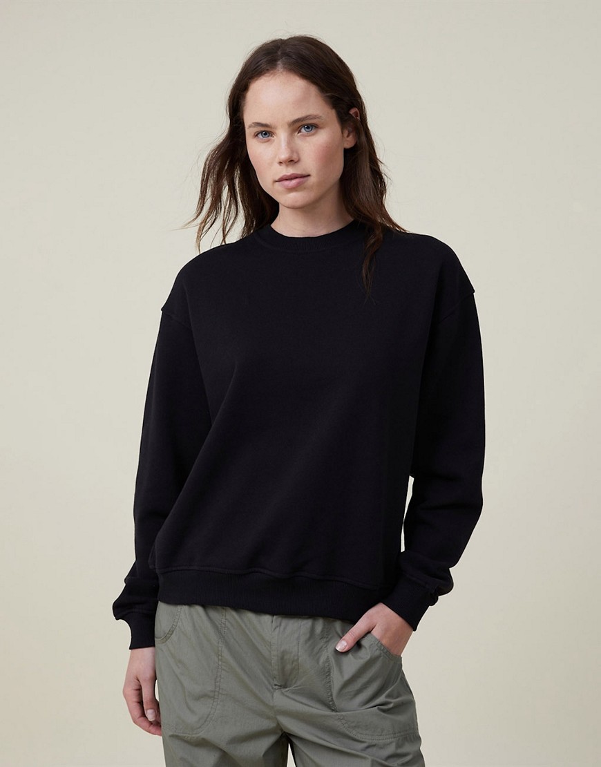 Cotton:On Classic crew sweatshirt in black