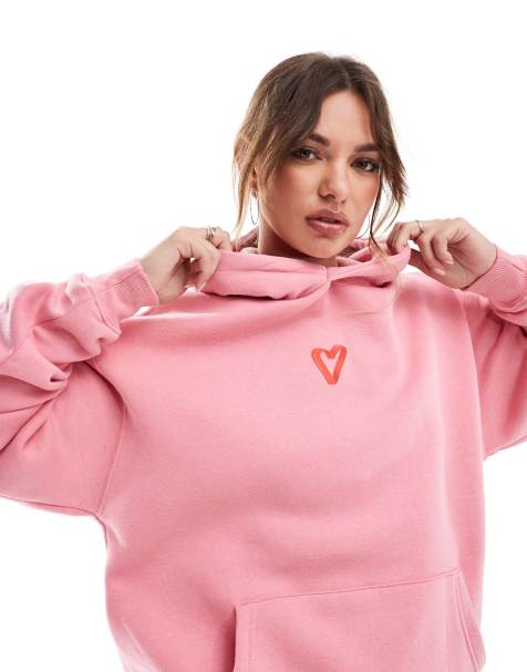 Cotton:On Classic fleece graphic hoodie in pink - view 1