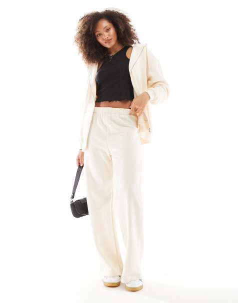 Cotton:On Classic fleece wide leg sweatpant in white - view 1