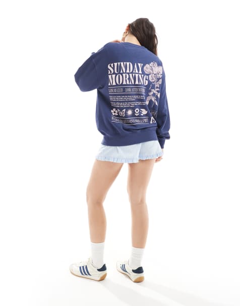 Cotton:On Classic graphic crew sweatshirt in blue - view 1
