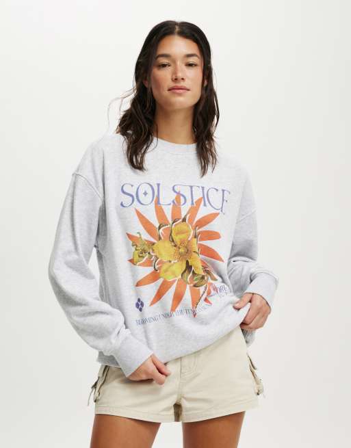 Cotton:On Classic graphic crew sweatshirt in purple