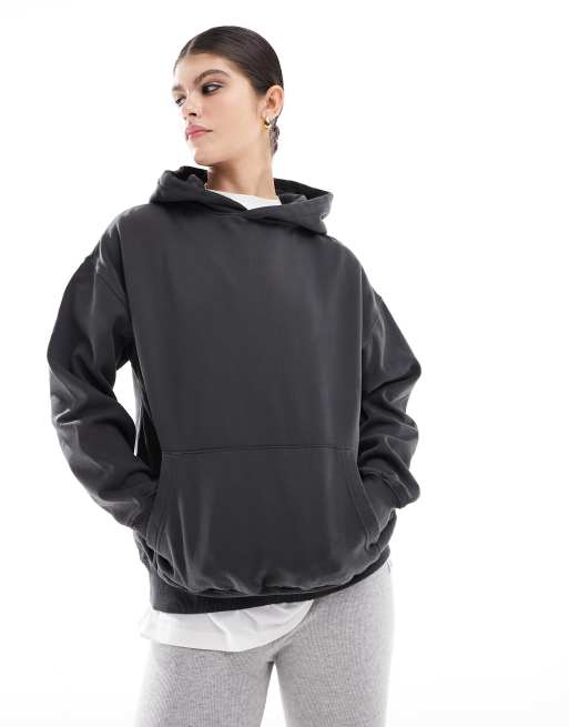 Cotton:On Classic Washed Hoodie in black