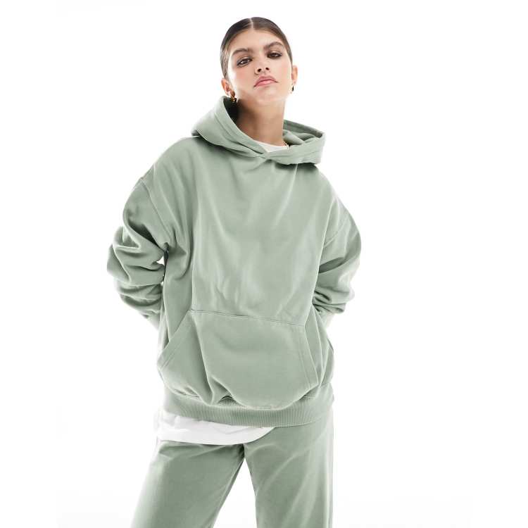 Cotton:On Classic Washed Hoodie in sage