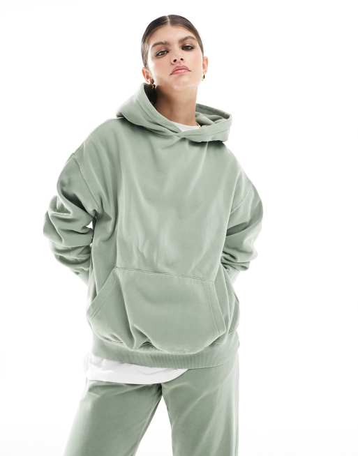 Cotton:On Classic Washed Hoodie in sage | ASOS