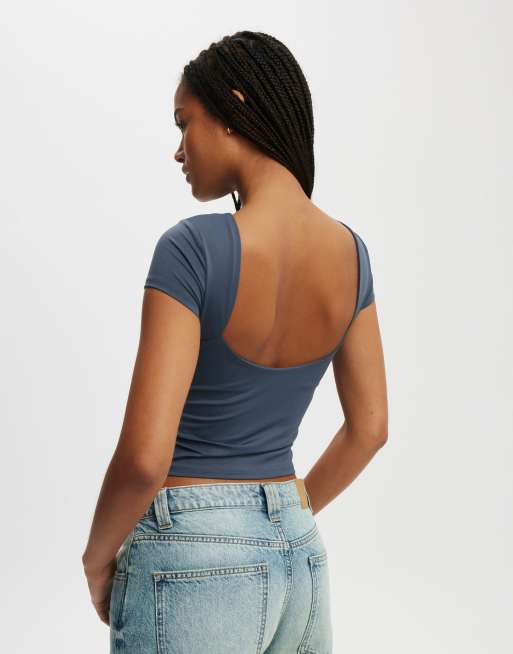 Cotton:On Cleo low back tee in blue